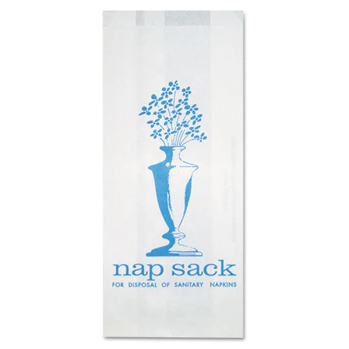 Nap Sack Sanitary Disposal Bags, 4" X 9", White, 1,000/carton - Image 1