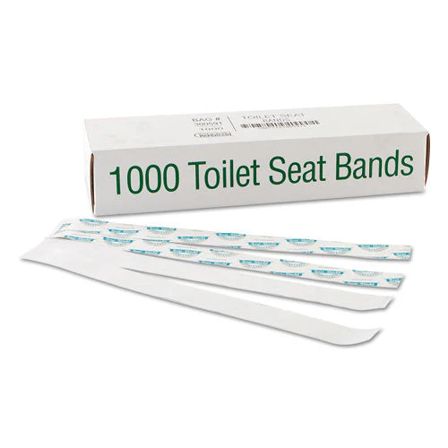 Sani/shield Printed Toilet Seat Band, 16 X 1.5, Deep Blue/white, 1,000/carton - Image 1