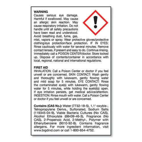 Enzym D Digester Liquid Deodorant, Lemon, 1 Gal Bottle, 4/carton - Image 3