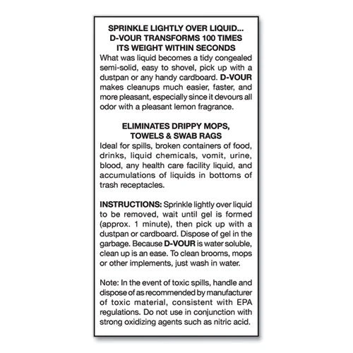D-vour Absorbent Powder, Lemon, 16 Oz Canister, 6/carton - Image 2