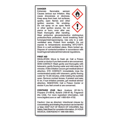 Fire D One Shot Aerosol, 5 Oz Aerosol Spray, 12/carton - Image 2
