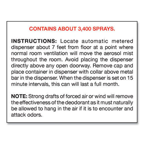 Metered Concentrated Room Deodorant, Lemon Scent, 7 Oz Aerosol Spray, 12/carton - Image 2