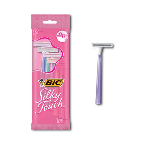 Silky Touch Women’s Disposable Razor, 2 Blades, Assorted Colors, 10/pack - Image 1