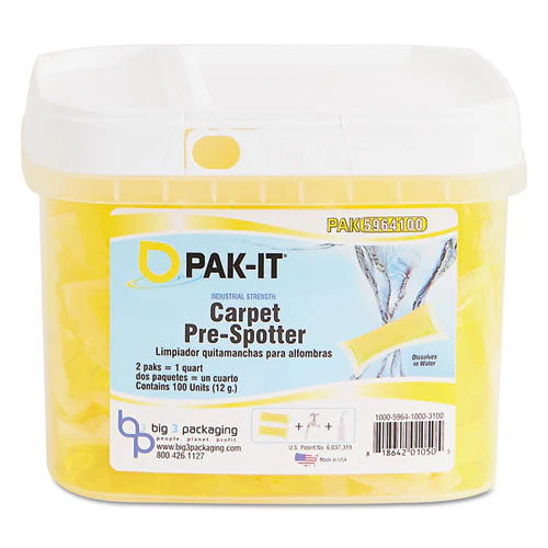 Carpet Pre-spotter, Citrus Scent, 100 Pak-its/tub, 4 Tubs/carton - Image 1