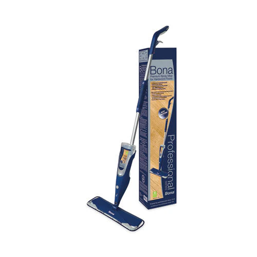 Hardwood Floor Mop, 15" Wide Microfiber Head, 52" Blue Plastic/steel Handle - Image 1
