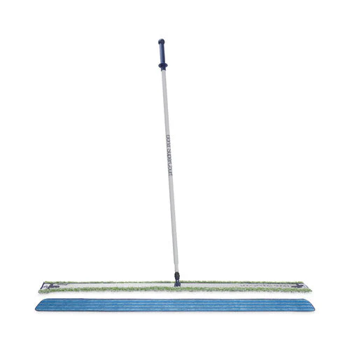 Supercourt Athletic Floor Care System, 60" Wide  Microfiber Head, 66" Silver/blue Aluminum Handle - Image 2