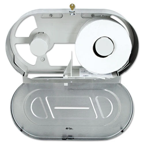 Toilet Tissue 2 Roll Dispenser, Jumbo, 20.81 X 5.31 X 11.38, Satin-finish Stainless Steel - Image 1