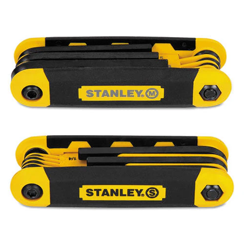 Folding Metric And Sae Hex Keys, 2/pack, Yellow/black - Image 1