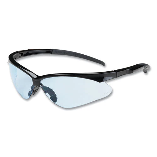 Adversary Optical Safety Glasses, Scratch-resistant, Light Blue Lens, Black Frame - Image 1