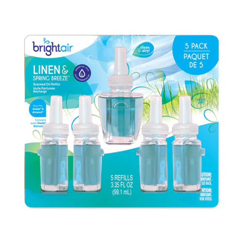 Electric Scented Oil Air Freshener Refill, Linen And Spring Breeze, 0.67 Oz Bottle, 5/pack, 6 Pack/carton - Image 1