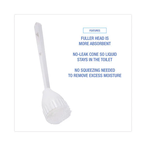 Cone Bowl Mop, 10" Handle, 2" Mop Head, White - Image 2
