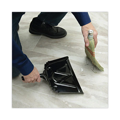 Metal Dust Pan, 12 X 14, 2" Handle, 20-gauge Steel, Black, 12/carton - Image 3