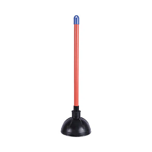 Toilet Plunger, 18" Plastic Handle, 5.63" Dia, Red/black, 6/carton - Image 1