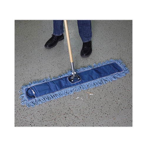 Dust Mop Head, Cotton/synthetic Blend, 36 X 5, Looped-end, Blue - Image 2