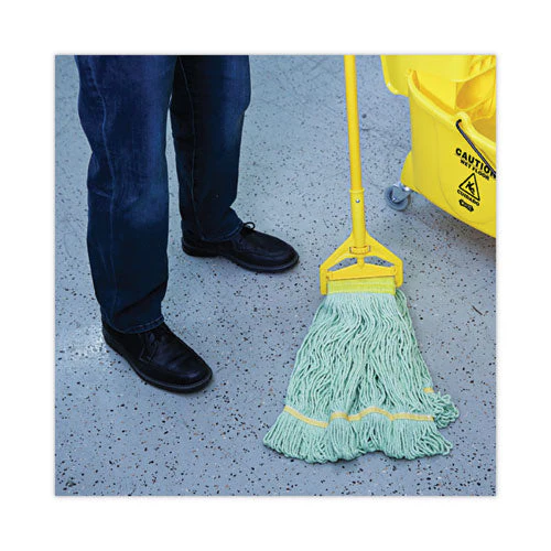 Ecomop Looped-end Mop Head, Recycled Fibers, Large Size, Green, 12/carton - Image 2