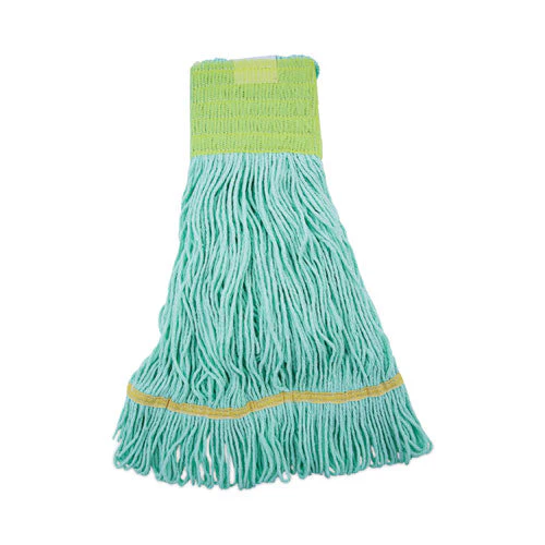 Ecomop Looped-end Mop Head, Recycled Fibers, Medium Size, Green - Image 1