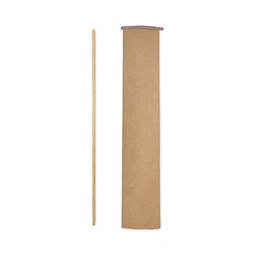 Threaded End Broom Handle, Lacquered Hardwood, 0.94" Dia X 54", Natural - Image 2