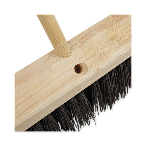 Tapered End Broom Handle, Lacquered Pine, 1.13" Dia X 60", Natural - Image 2