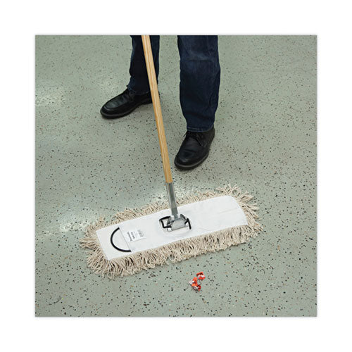 Industrial Dust Mop Head, Hygrade Cotton, 18w X 5d, White - Image 3
