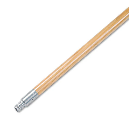 Metal Tip Threaded Hardwood Broom Handle, 0.94" Dia X 60", Natural - Image 1