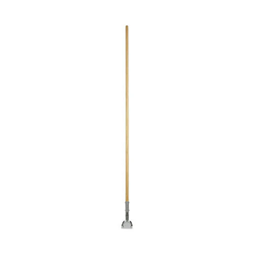 Clip-on Dust Mop Handle, Lacquered Wood, Swivel Head, 1" Dia X 60", Natural - Image 1