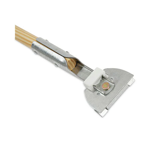 Clip-on Dust Mop Handle, Lacquered Wood, Swivel Head, 1" Dia X 60", Natural - Image 3