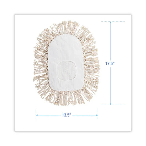 Wedge Dust Mop Head, Cotton, 17.5 X 13.5, White - Image 3