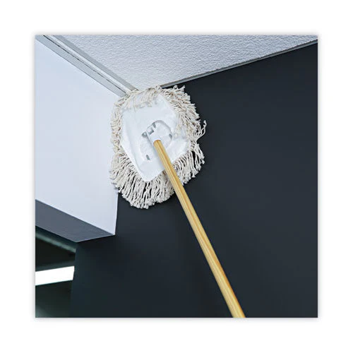 Wedge Dust Mop Head, Cotton, 17.5 X 13.5, White - Image 2