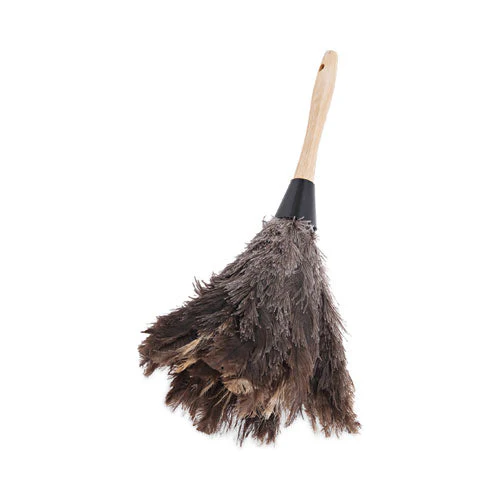 Professional Ostrich Feather Duster, Gray, 14" Length, 6" Handle - Image 1