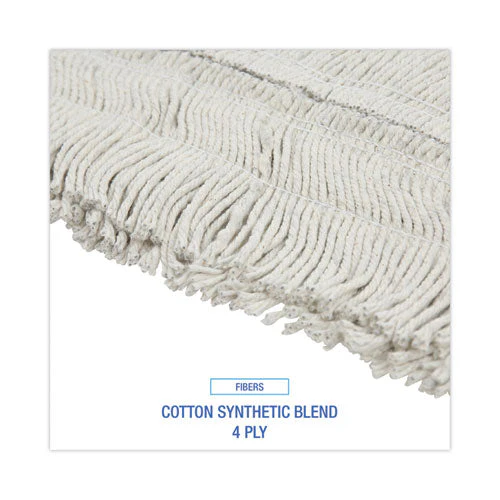 Disposable Cut End Dust Mop Head, Cotton/synthetic, 24w X 5d, White - Image 3