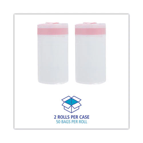 Drawstring Kitchen Bags, 13 Gal, 0.8 Mil, White, 50 Bags/roll, 2 Rolls/carton - Image 2