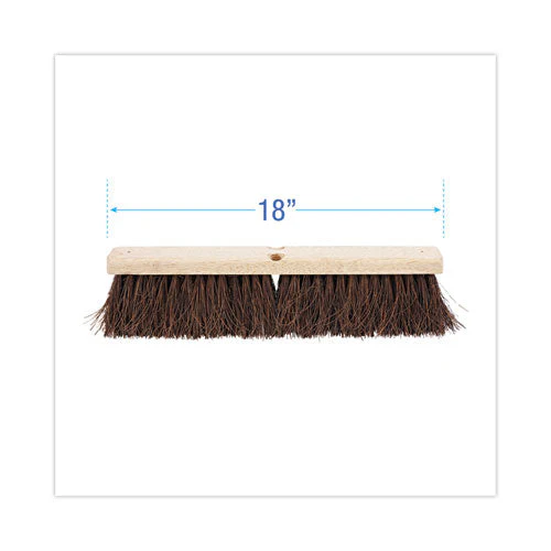 Floor Brush Head, 3.25" Natural Palmyra Fiber Bristles, 18" Brush - Image 3