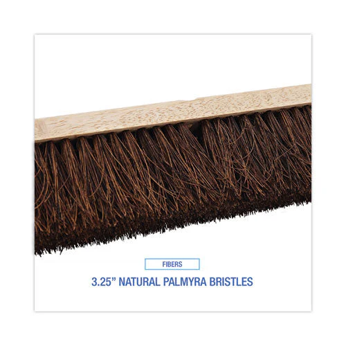 Floor Brush Head, 3.25" Natural Palmyra Fiber Bristles, 18" Brush - Image 2
