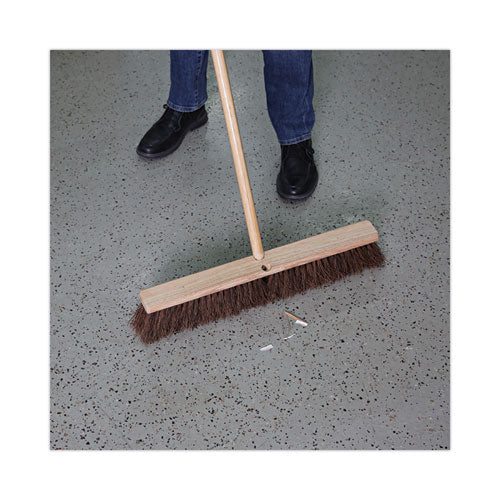 Floor Brush Head, 3.25" Natural Palmyra Fiber Bristles, 24" Brush - Image 3