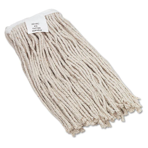 Cut-end Wet Mop Head, Cotton, No. 16 Size, White - Image 1