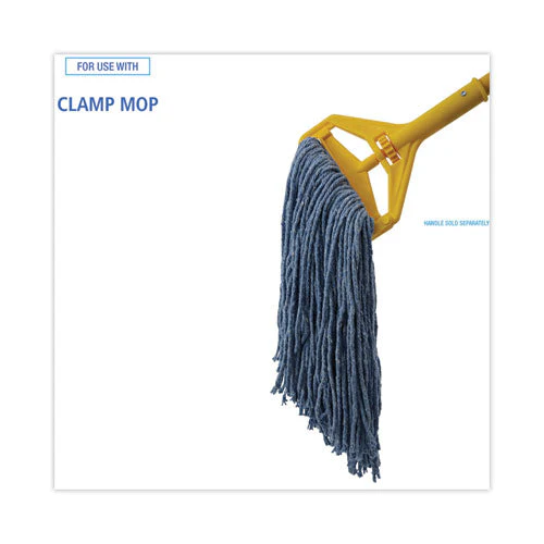 Mop Head, Standard Head, Cotton/synthetic Fiber, Cut-end, #20, Blue, 12/carton - Image 2