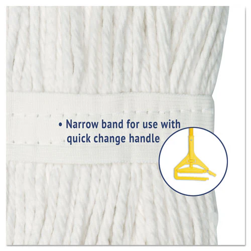 Cut-end Wet Mop Head, Rayon, No. 20, White, 12/carton - Image 2