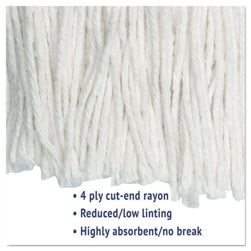 Cut-end Wet Mop Head, Rayon, No. 20, White - Image 3