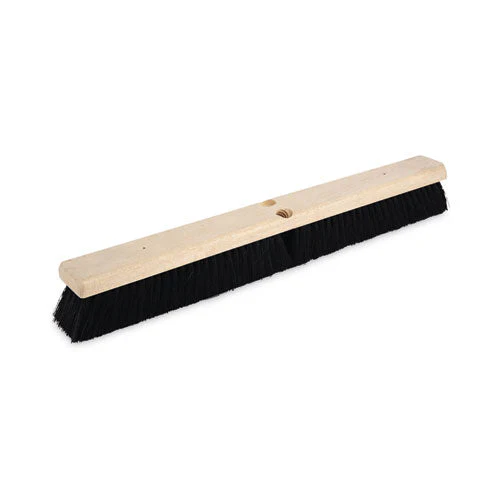 Floor Brush Head, 2.5" Black Tampico Fiber Bristles, 24" Brush - Image 1