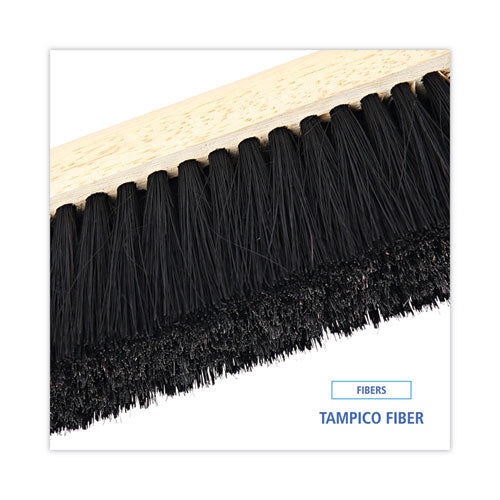 Floor Brush Head, 2.5" Black Tampico Fiber Bristles, 24" Brush - Image 2