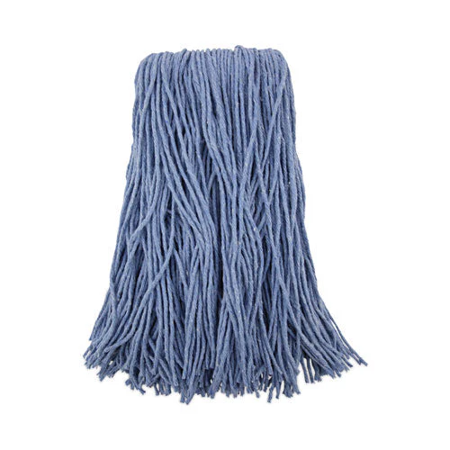 Mop Head, Standard Head, Cotton/synthetic Fiber, Cut-end, #24, Blue, 12/carton - Image 1