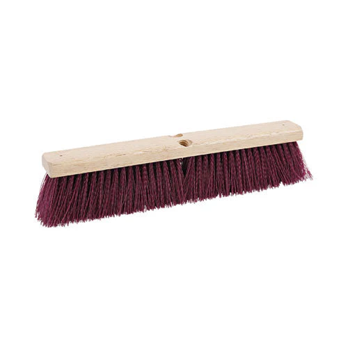 Floor Brush Head, 3" Maroon Heavy-duty Polypropylene Bristles, 18" Brush - Image 1