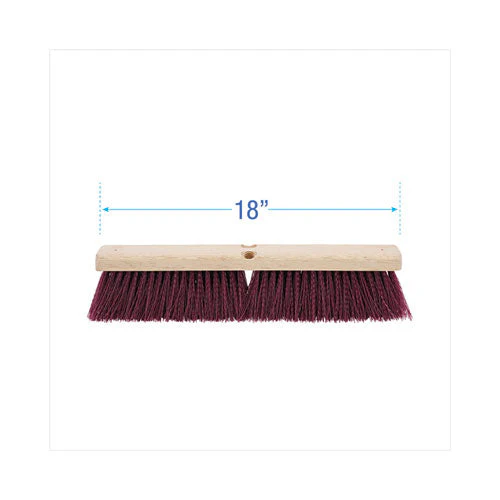Floor Brush Head, 3" Maroon Heavy-duty Polypropylene Bristles, 18" Brush - Image 3
