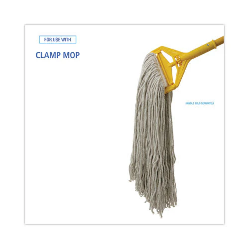 Cut-end Wet Mop Head, Cotton, No. 32, White, 12/carton - Image 3
