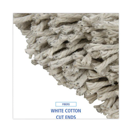 Cut-end Wet Mop Head, Cotton, No. 32, White, 12/carton - Image 2