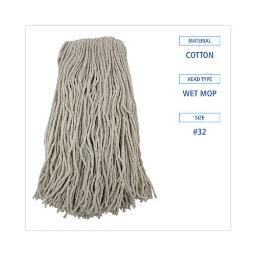 Cut-end Wet Mop Head, Cotton, No. 32, White - Image 3