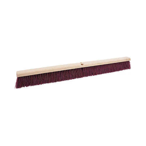 Floor Brush Head, 3.25" Maroon Stiff Polypropylene Bristles, 36" Brush - Image 1