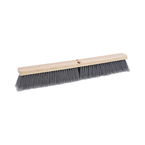 Floor Brush Head, 3" Gray Flagged Polypropylene Bristles, 24" Brush - Image 1