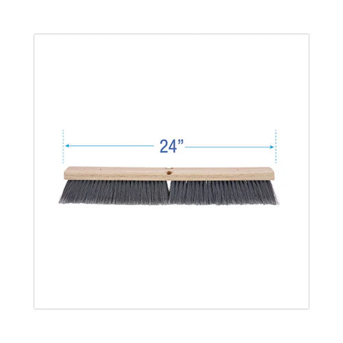 Floor Brush Head, 3" Gray Flagged Polypropylene Bristles, 24" Brush - Image 3