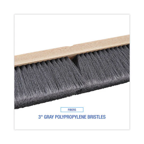 Floor Brush Head, 3" Gray Flagged Polypropylene Bristles, 24" Brush - Image 2